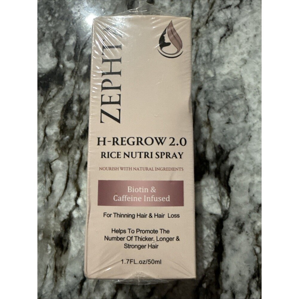Zephta H-Regrow 2.0  Rice Nutri Spray 1.7 oz. Biotin And Caffeine Infused Sealed